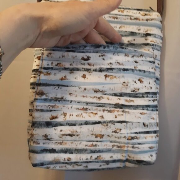 New Southwestern Western Purse Aspen Wood Tree print Blue Brown White Quilt bag - Picture 6 of 9